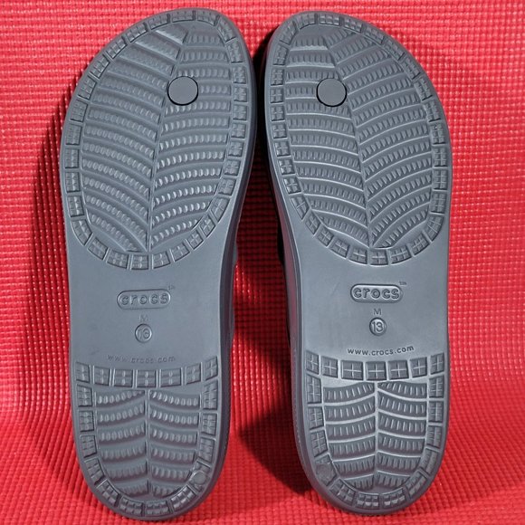 New Crocs Classic II Gray Flip-Flop Sandals - Men\'s 13